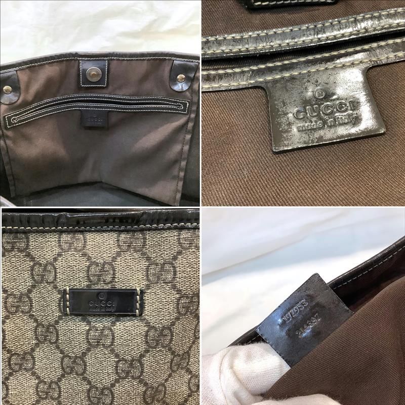 グッチ（GUCCI）GGスプリーム トート PVC 197953 214307 角割れ