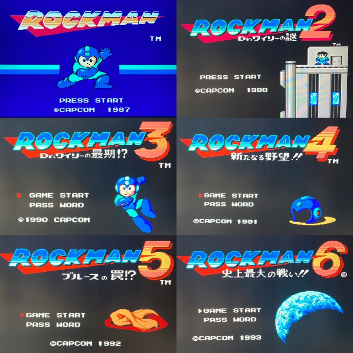 ファミコン ロックマン 1・2・3・4・5・6 シリーズまとめ売り【動作 