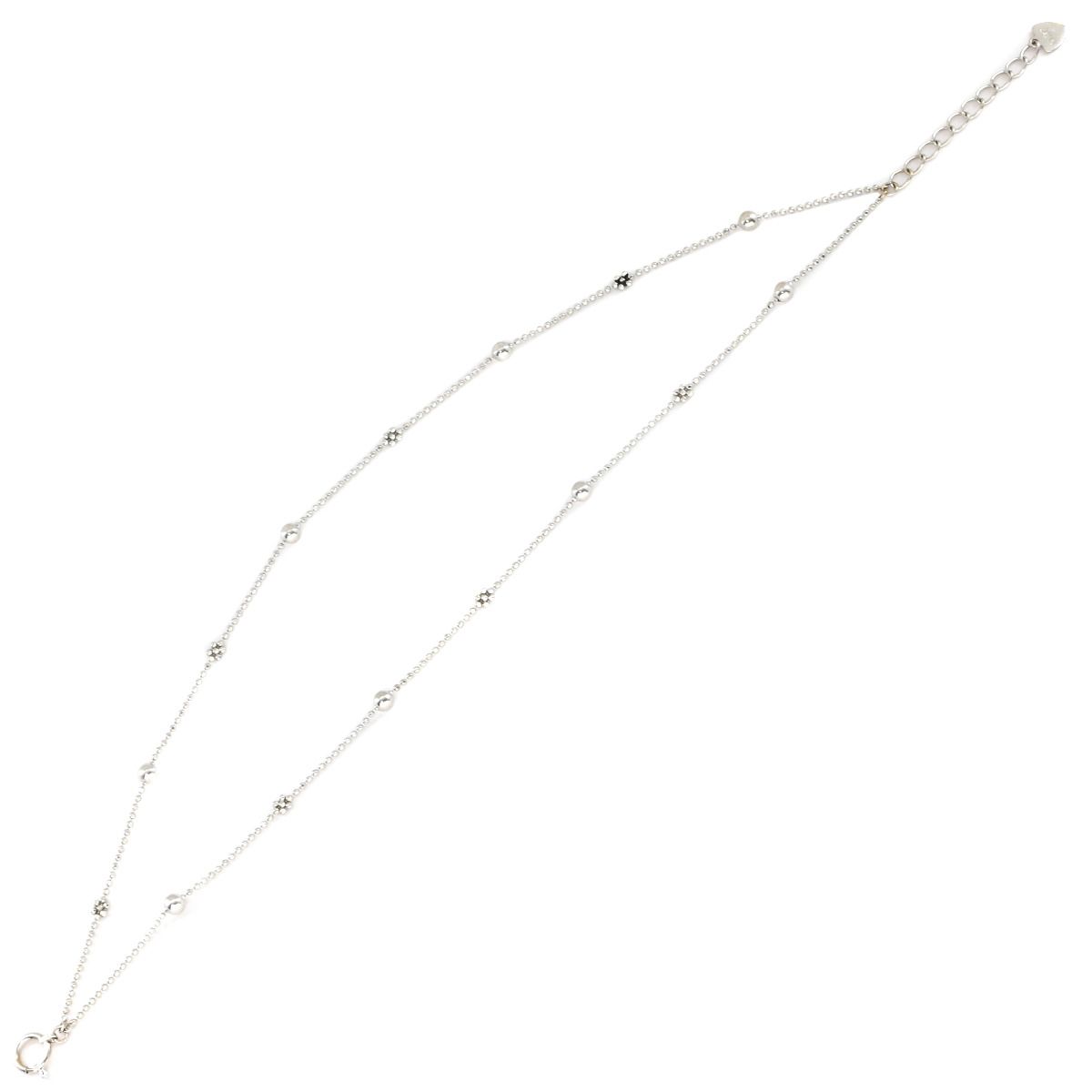 ブレスレット ボールチェーン Wチェーンブレス K18WG ホワイトゴールド 750 18K