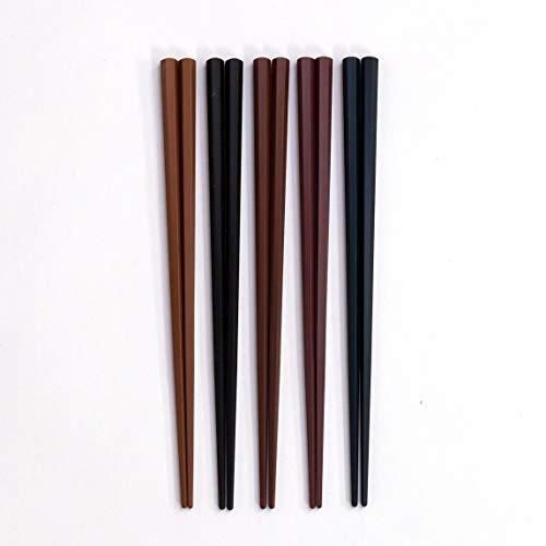 サンライフ 箸 彩り 六角PBT箸 食洗機対応 23 cm 5膳セット