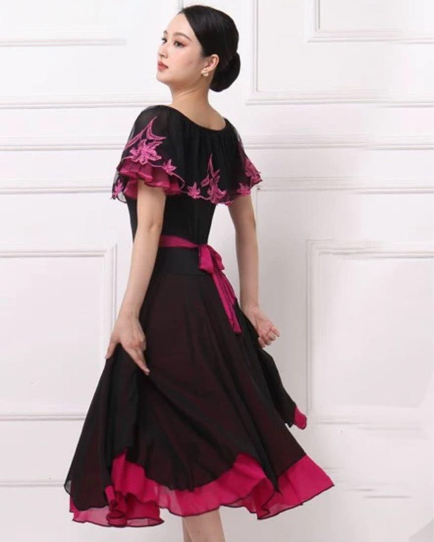 発表会衣装✨スタンダード向きワンピース練習着ダンスパーティにも最適！ 新品未使用 発表会衣装 スタンダード向きワンピース練習着ダンス