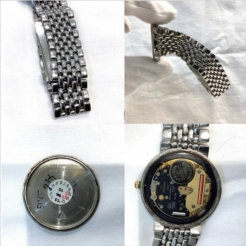 オ*ン様 オメガ　デビル　デイト　グレー文字盤　 クォーツメンズ腕時計　ジャンク OMEGA オメガ ジャンク品 DE VILLE デビル 腕時計 ウォッチ