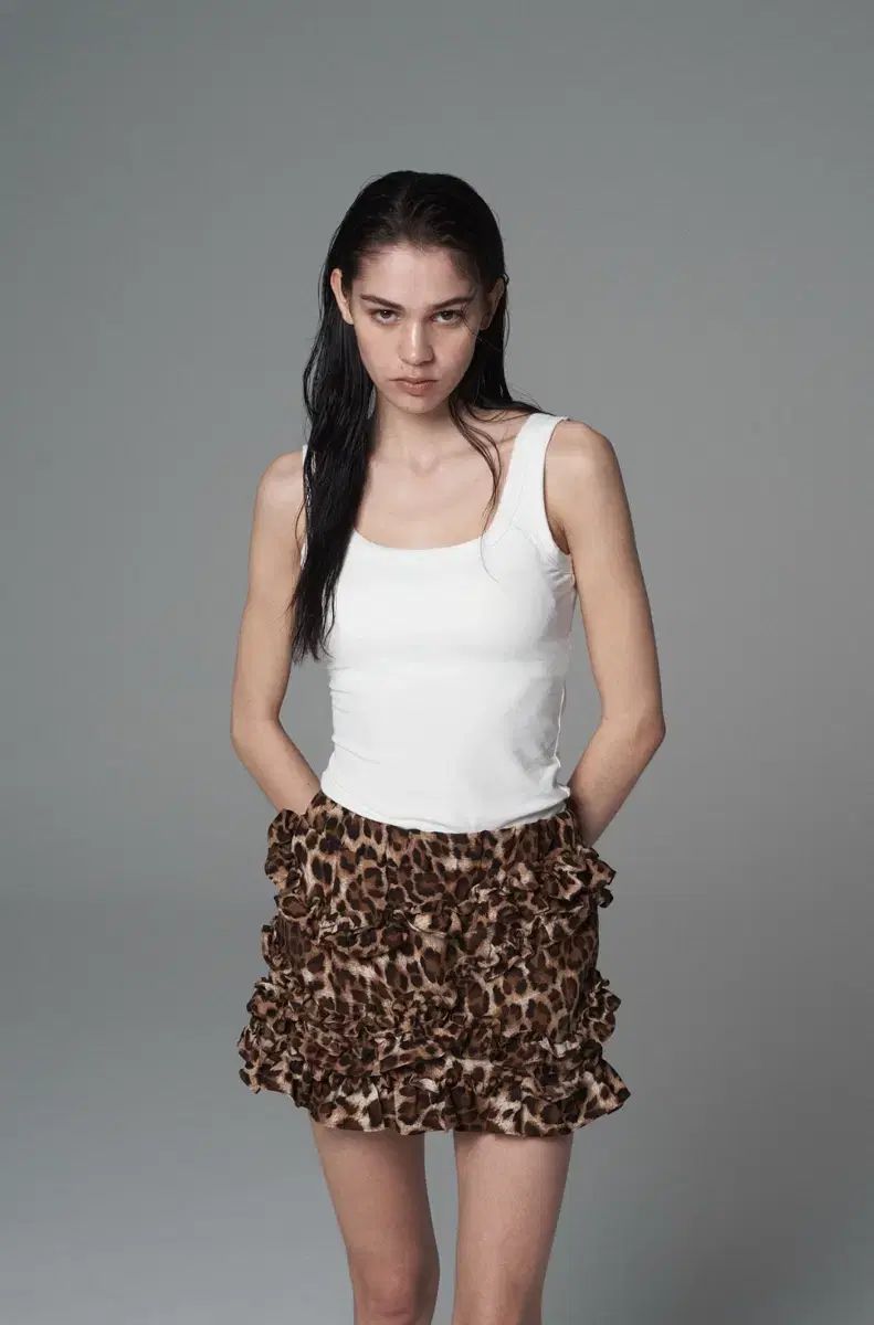 セトルポム ヒョウ柄フリルスカート レオパードフリルスカート
