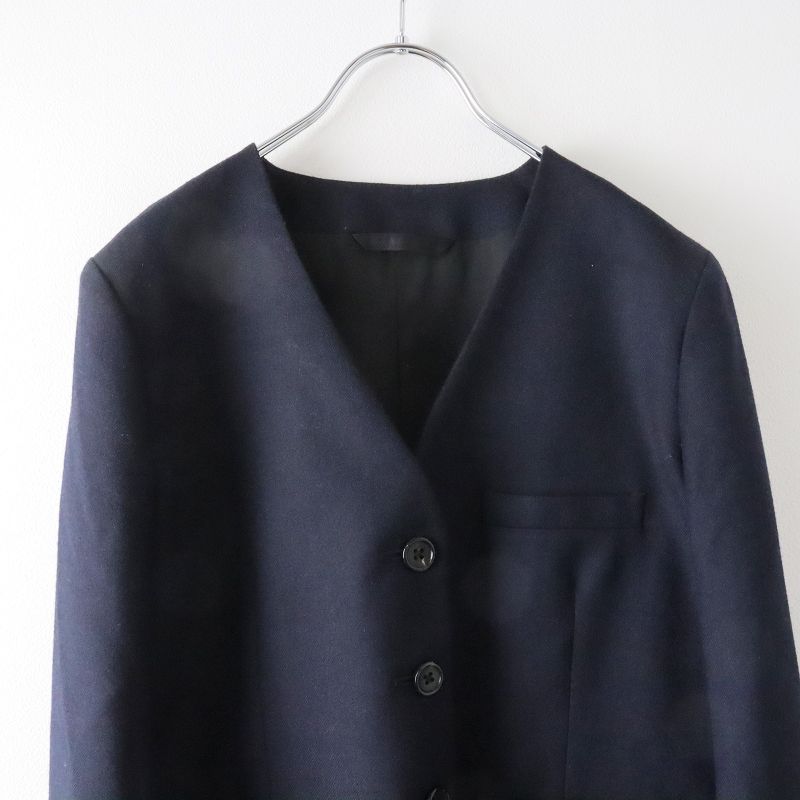 MARGARET HOWELL FOX BROTHERS ノーカラージャケット 美品 マーガレットハウエル MARGARET HOWELL × FOX BROTHERS