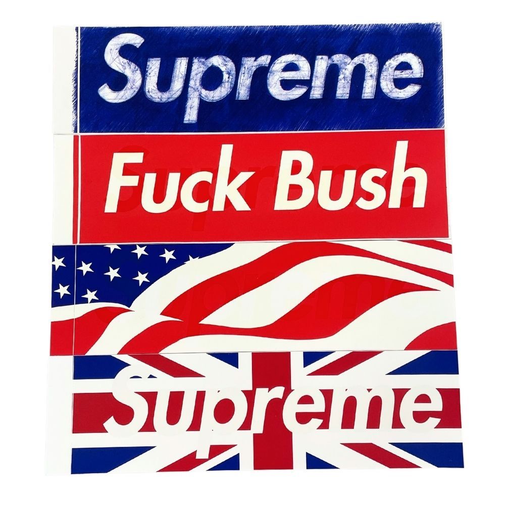 SUPREME シュプリーム Box Logo Sticker ボックスロゴ ステッカー4枚 初期 ペンボックス FUCK BUSH パトリオット ロンドン 正規品 | 40623