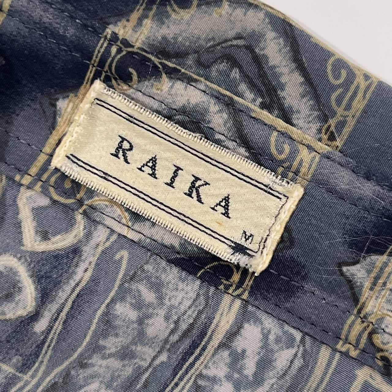 RAIKA ライカ 総柄 長袖シャツ M/ブルー系 メンズ ビンテージ - メルカリ