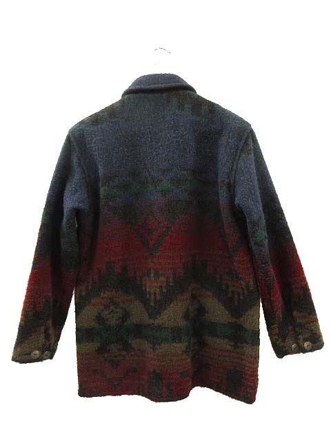 エルエルビーン L.L.BEAN 90s ウール コート ネイティブ柄 コンチョ