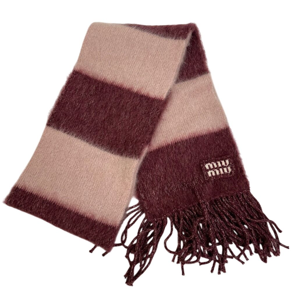 ミュウミュウ MIUMIU マフラー フリンジ 5FS094 ピンク