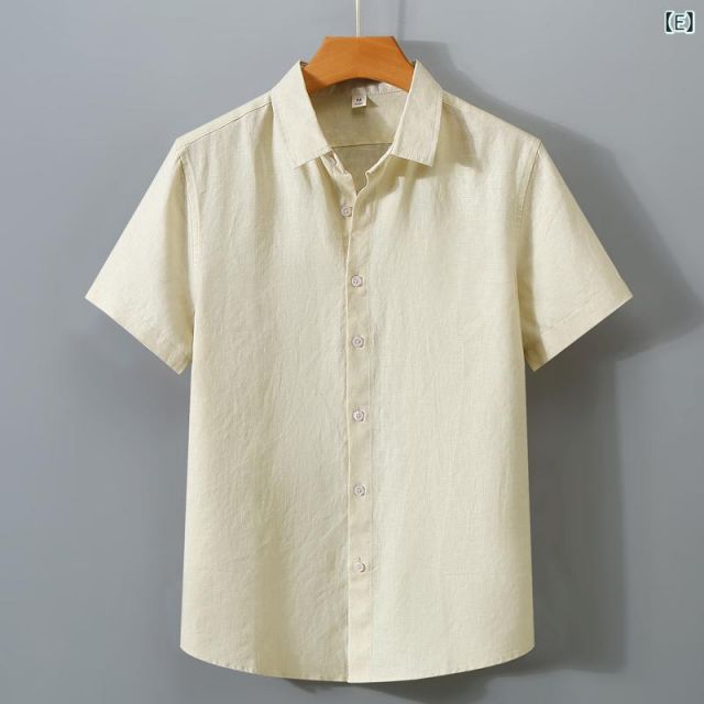 3XL メンズ ファッション 服 男性用 オシャレ シンプル 大人 かっこいい 大きいサイズ ストリート 紳士服 リネンシャツ 半袖 夏 薄手 通気性 リネン 半袖 コットン リネン シャツ WWW_NOITHATQUANGTHANH_NET