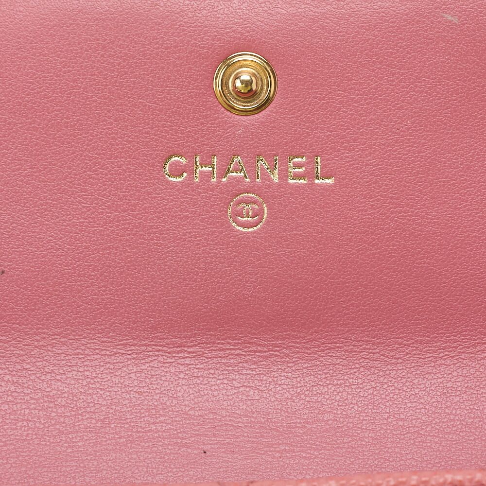 CHANEL シャネル マトラッセ CCフィリグリー 二つ折り長財布 キャビア