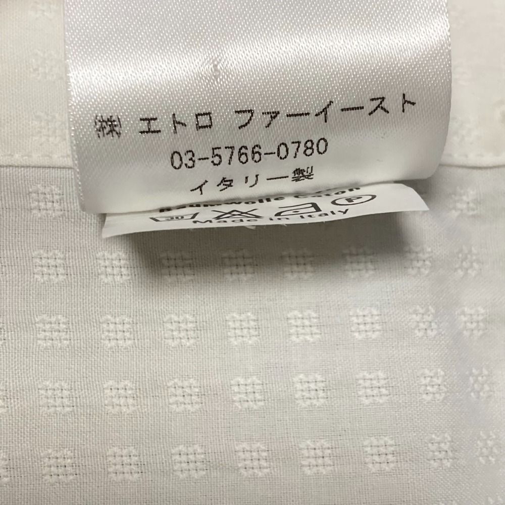 新品同様 ETRO エトロ ペガソ刺〓 ロングスリーブ ボタンダウン BDシャツ ブラウス サイズ44 ホワイト レディース 古着 中古 新品同様 ETRO エトロ ペガソ刺繡 ロングスリーブ ボタンダウン