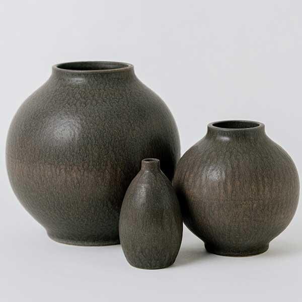 陶器製ダークトーン花瓶 HIJICA TONE VASE(S)/ダークグレー 日本製 信楽焼 花瓶 HJC