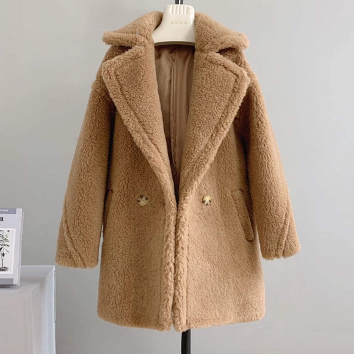 テディベア コート 羊毛 ウールファー アウター ボアジャケット 冬 ムートンファー