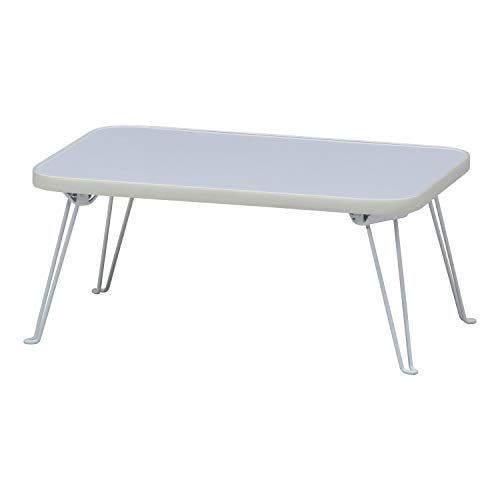 ホワイト_幅45×奥行30×高さ19cm_スクエア 不二貿易 ローテーブル 四角 折りたたみテーブル ミニ 幅45×奥行30×高さ19cm ホワイト 完成品 角が丸い 持ち運び簡単 アウトドア ピクニック 14421