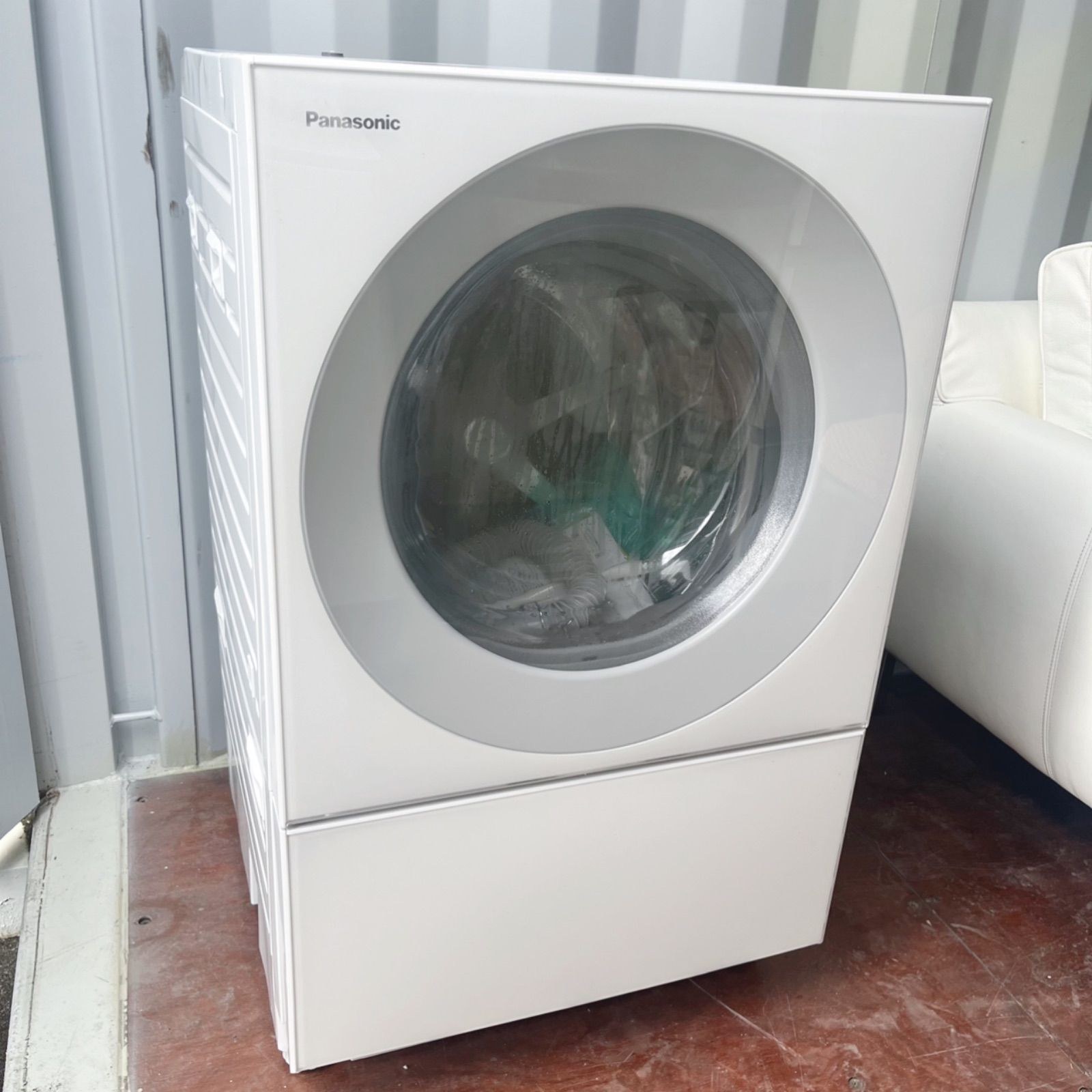 3取付無料！パナソニック キューブル 熱乾燥搭載おしゃれホワイトインテリア洗濯機 取付無料！パナソニック キューブル 熱乾燥搭載おしゃれホワイト