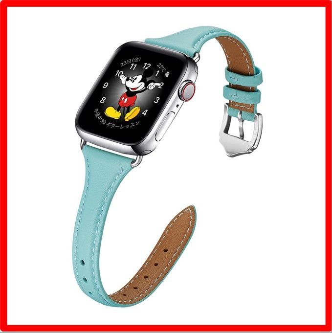【送料無料 】スカイブルー バンド/シルバー バックル_38mm 40mm 41mm コンパチブル apple watch バンド コンパチブル アップルウォッ
