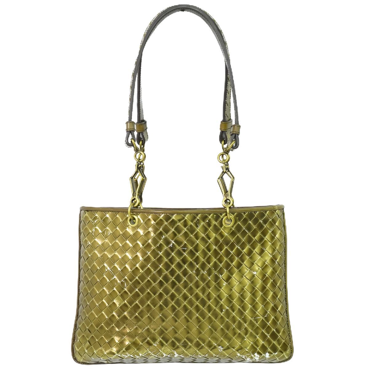 本物 ボッテガ ヴェネタ BOTTEGA VENETA イントレチャート ショルダーバッグ レザー ゴールド 189228 Intrecciato  バッグ 中古 【フォロー割】