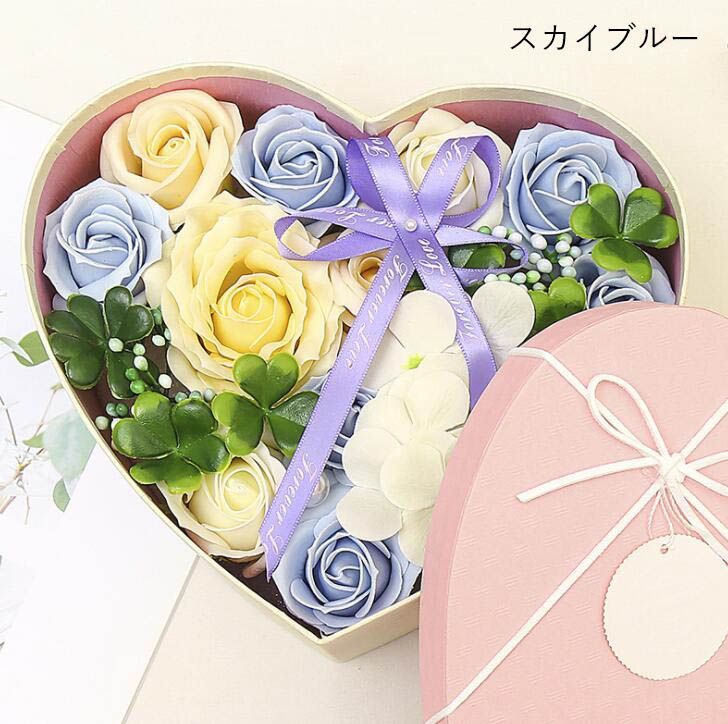ギフト ソープフラワー ボックスフラワー ハート形ボックス 造花
