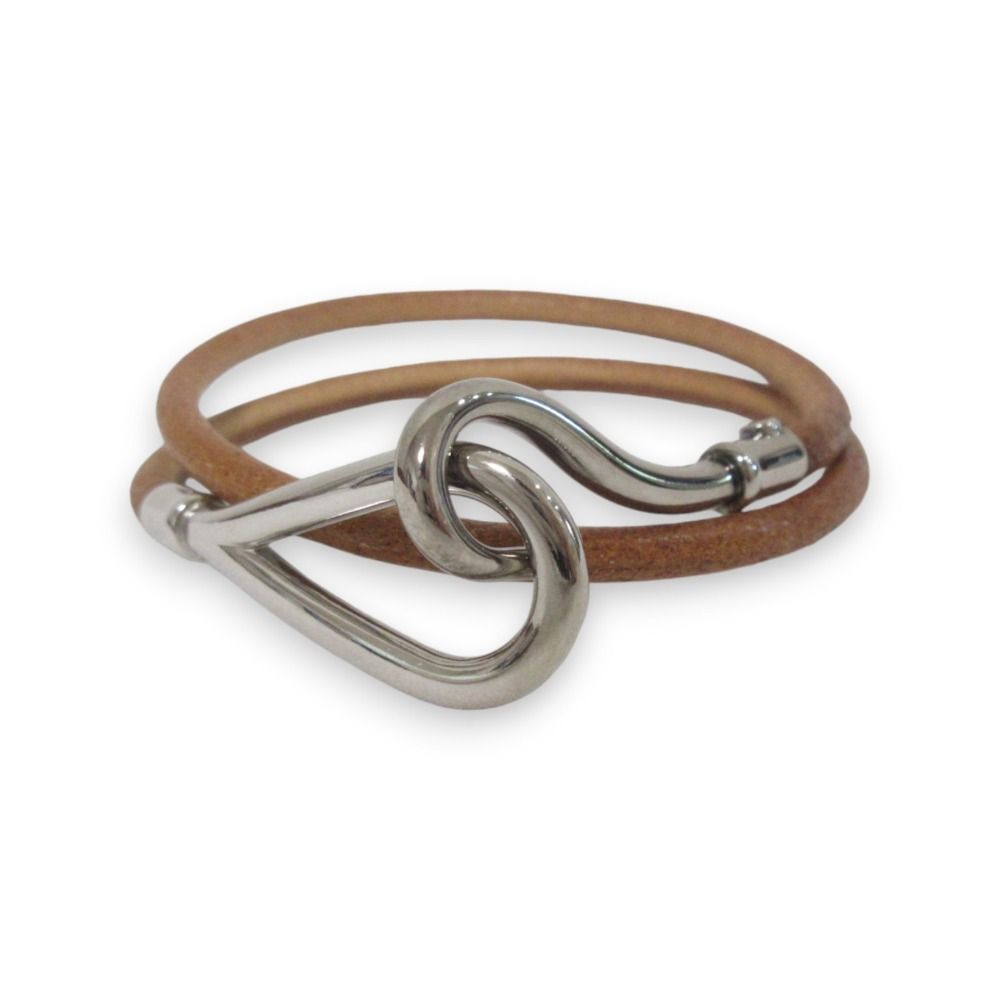 【美品】HERMES ジャンボ 2連ブレスレット シルバー&ブラウン HERMES（エルメス） ジャンボ 2連ブレスレット ブラウン×シルバー