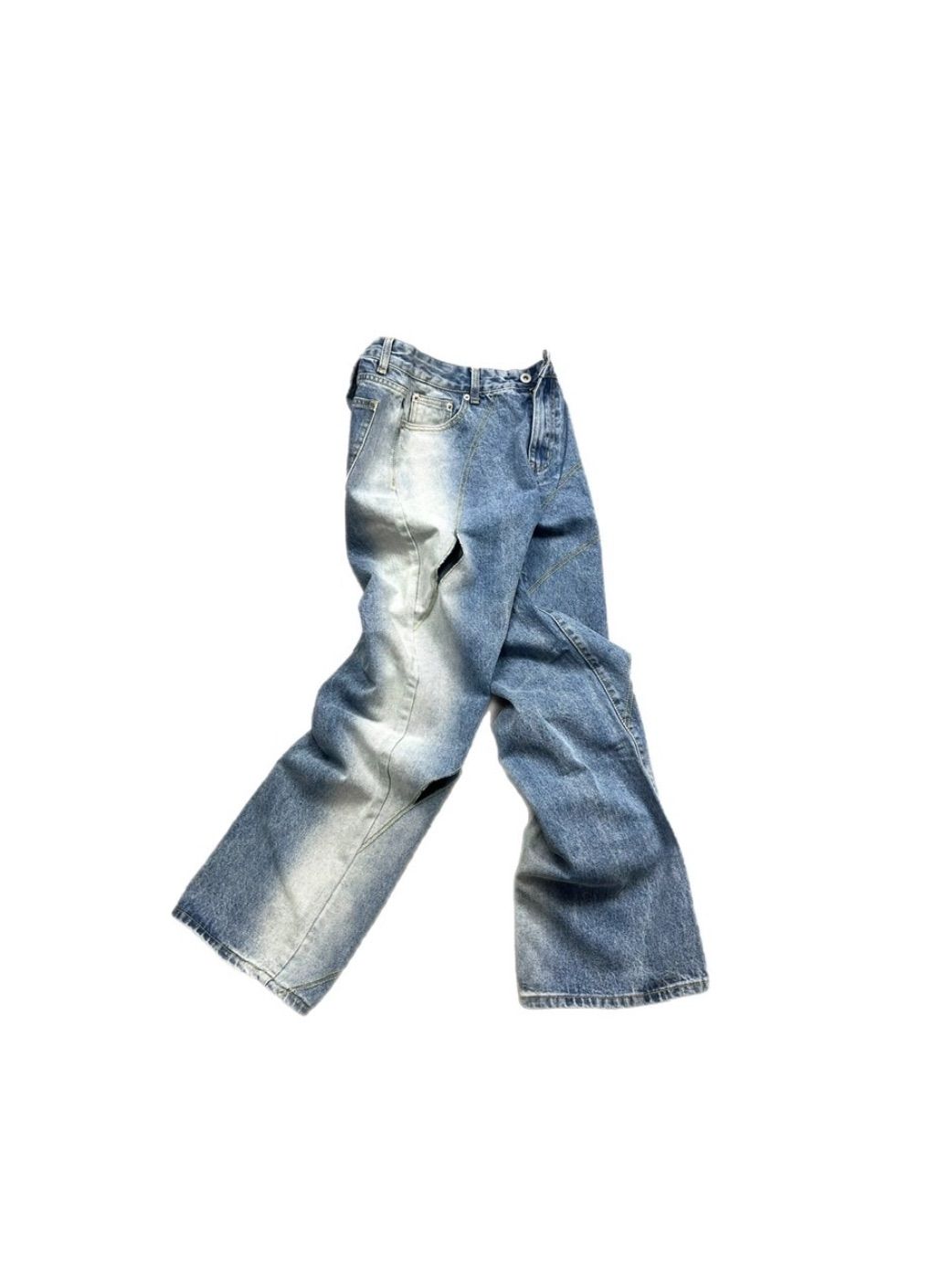 受注制【Chikashitsu +】screw stitch slit denim pants (2color 