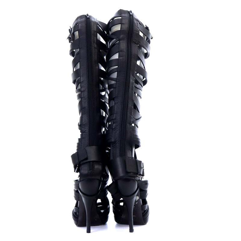 Givenchy 黒 レザー ロングブーツ ジバンシー 付属品あり