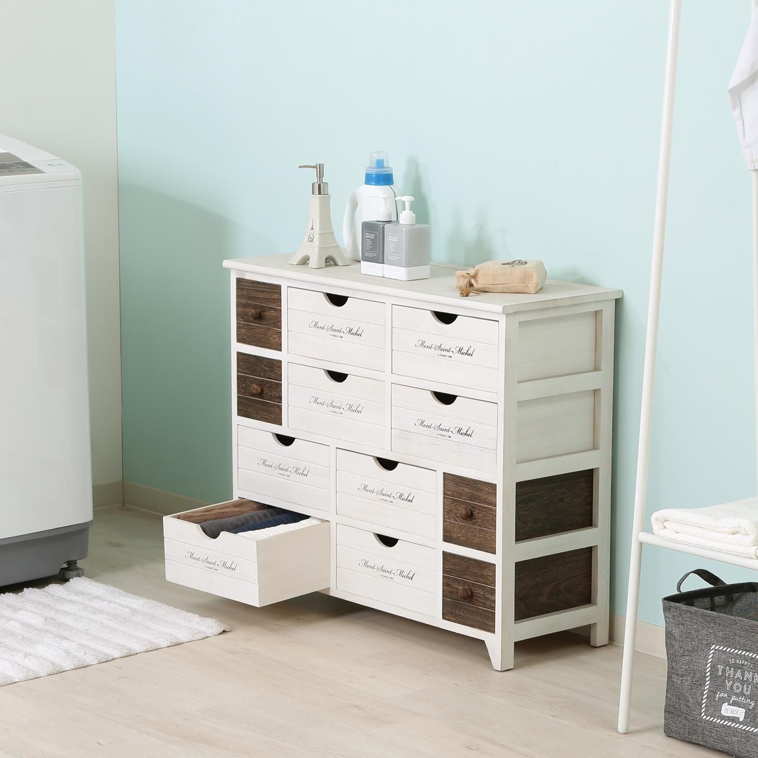 アンティーク調 ４段 チェスト 幅84cm リビング収納 収納家具 北欧 レトロ