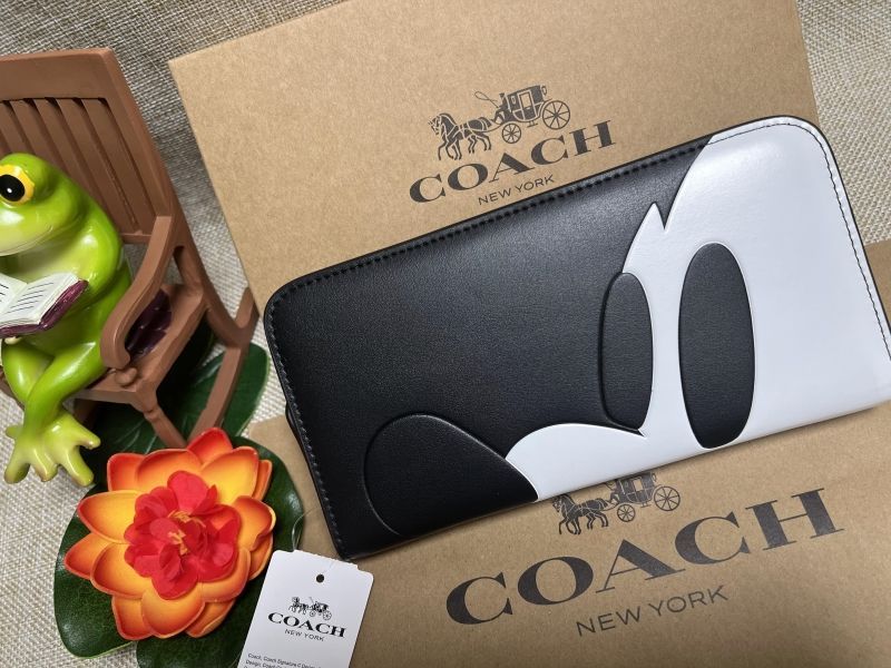 コーチ COACH財布 長財布 ブラックディズニー 75周年記念限定 レザー