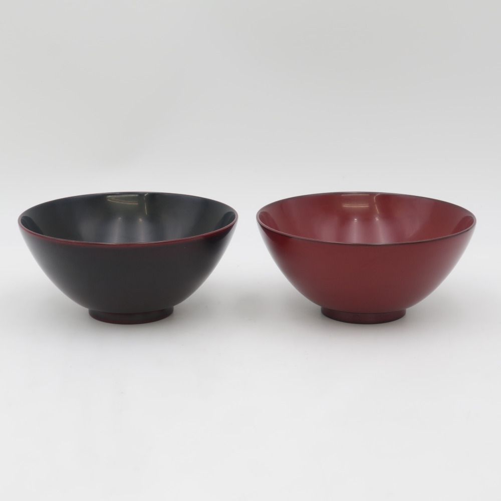 輪島屋善仁 飯碗(小) 2客セット 茶碗 外箱無し 食器 漆器 現状品 