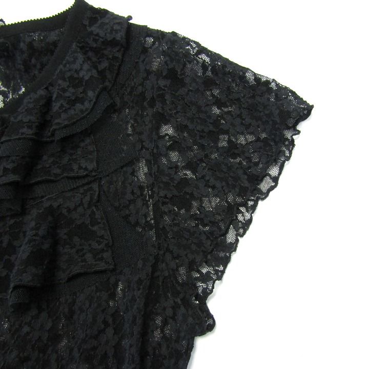 インゲボルグ カーディガン 半袖 レース トップス レディース 13サイズ ブラック INGEBORG INGEBORG - インゲボルグ カーディガン 半袖 レース トップス