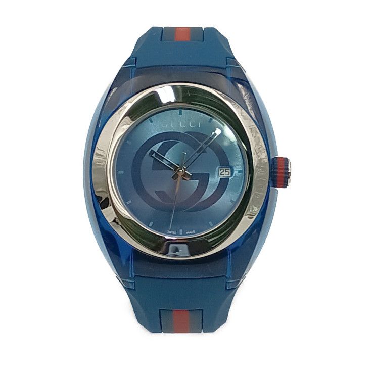 GUCCI グッチ 腕時計 SYNC シンク YA137104 ブルー プラスチック ステンレス ラバー メンズ クオーツ