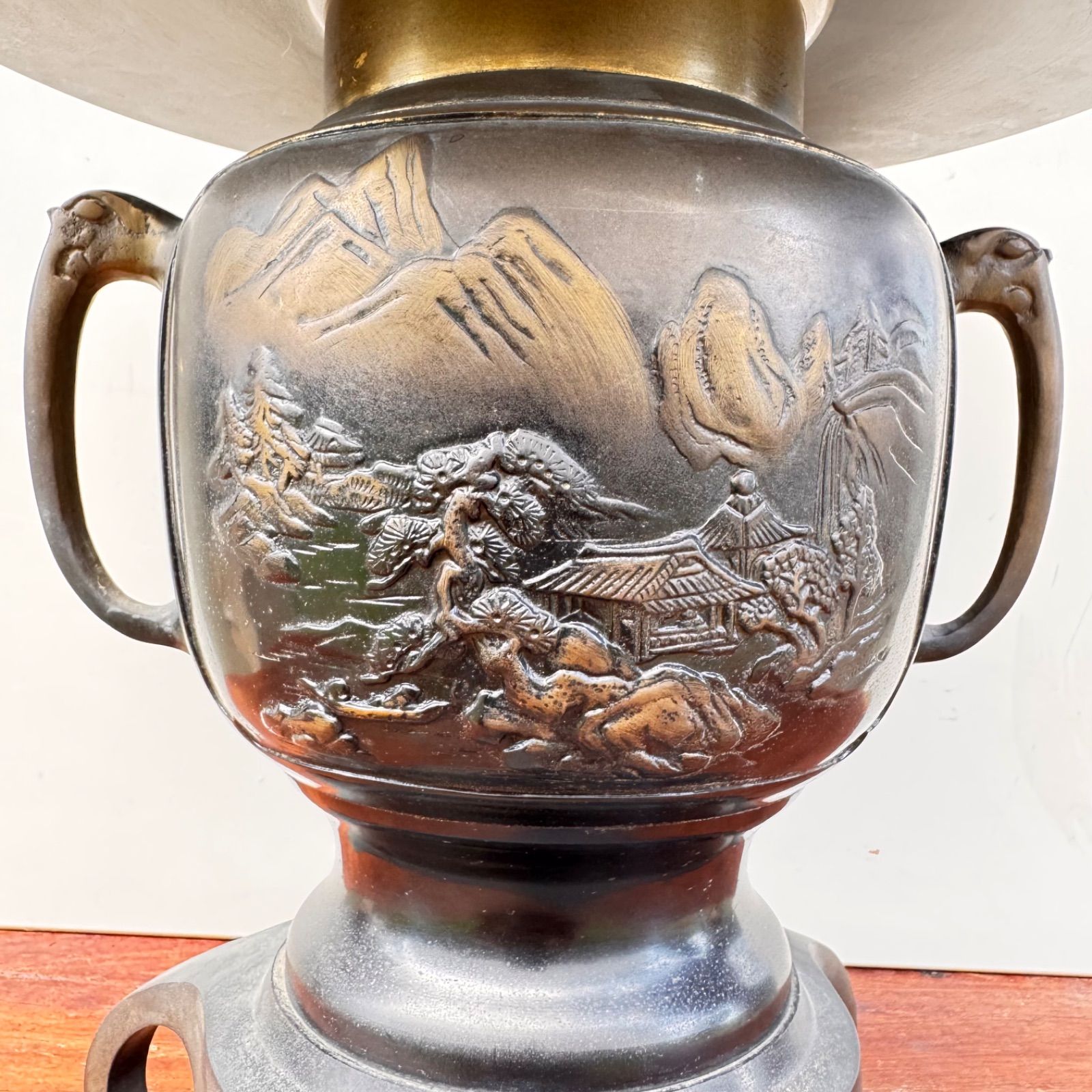 薄端 花器 フラワーベース 華道具 三足 銅製 古道具 骨董品 ビンテージ 