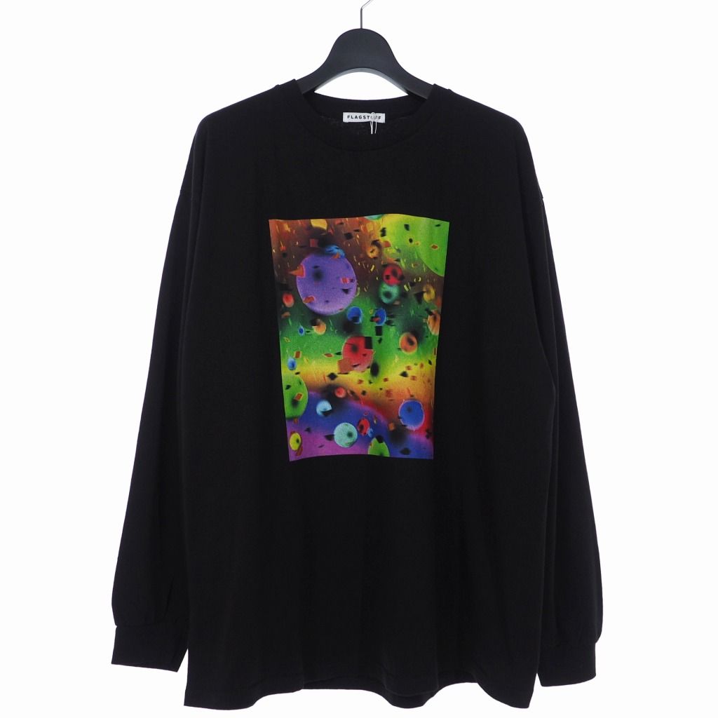 フラグスタフ FLAGSTUFF 22SS グラフィック プリント Tシャツ カットソー ロンT 長袖 XL ブラック 黒 22SS-FS-36