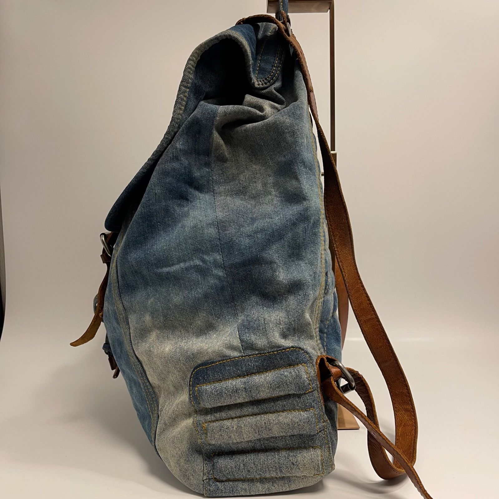 ✨DIESEL ディーゼル デニム リュック ビンテージ風 大容量 A3収納可能