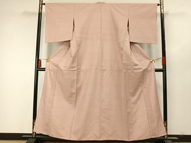 平和屋着物 菅原工房 菅原結作 漢方染紬 単衣 色無地 一斤染色 反端付き 正絹 AABA7610fy