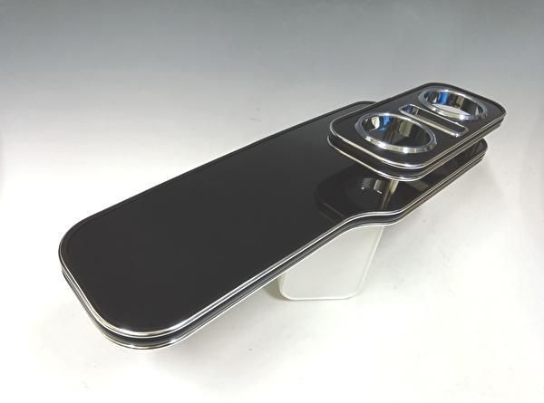 20クラウン フロントテーブル ブラック BKｘシルバー 携帯中