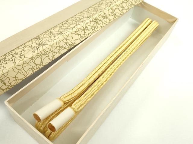 平和屋本店□極上 有職組紐道明 帯締め 冠組 卵色 金糸 宮内庁御用