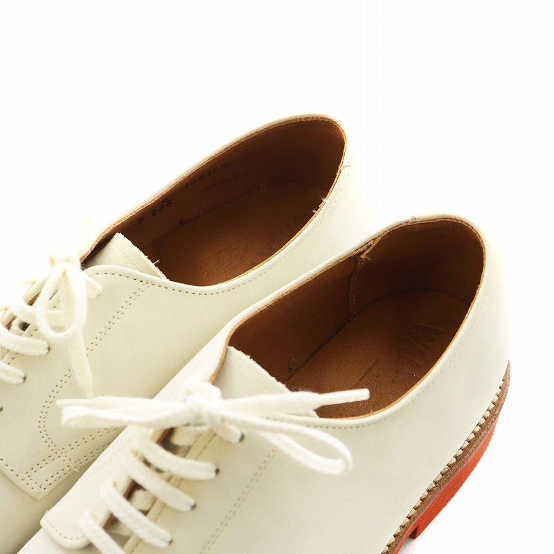 ウォークオーバー　プレーントゥダービー　モカシン　レザー　シューズ　オフホワイト ウォークオーバー WALK OVER プレーントゥダービー モカシン