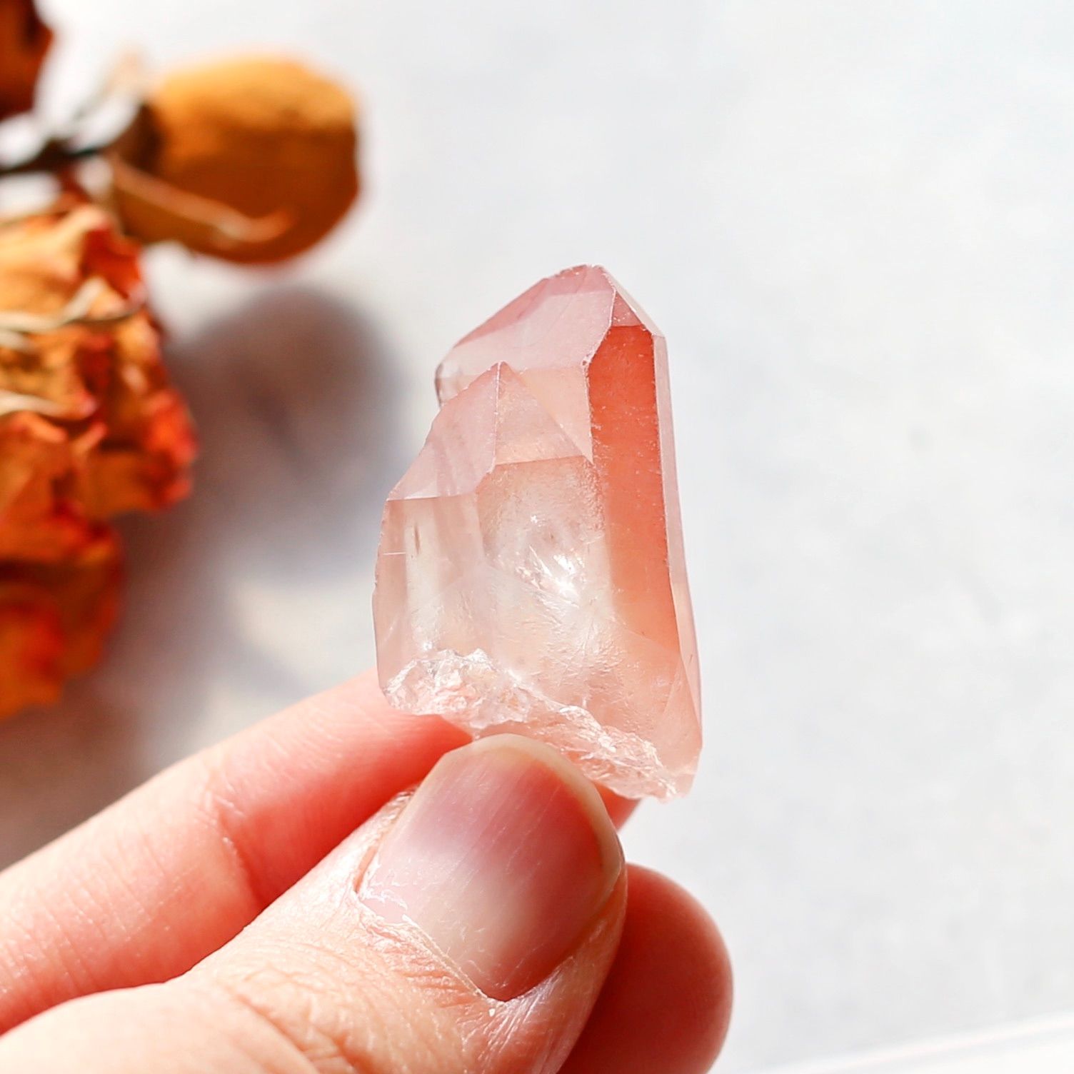 ディープピンクレムリアンシード ディアマンティーナ産 天然石 水晶 鉱物 一点物 ディアマンティーナ産 ディープピンク レムリアンシード