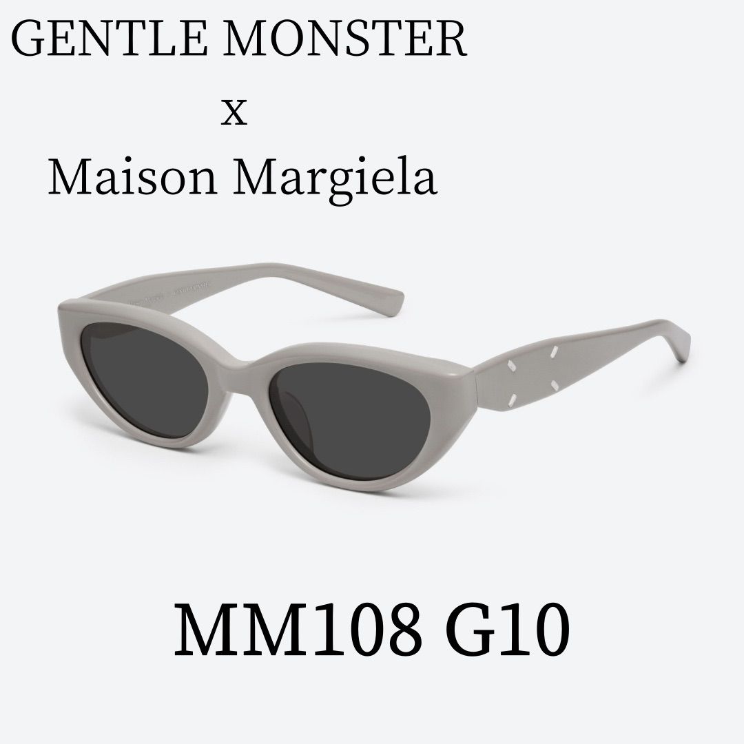 新品未使用 ジェントルモンスター メゾンマルジェラサングラス Gentle Monster Maison Margiela MM108 G10 ブラックアセテートフレーム/ブラックレンズ/キャットアイシェイプ 正規品