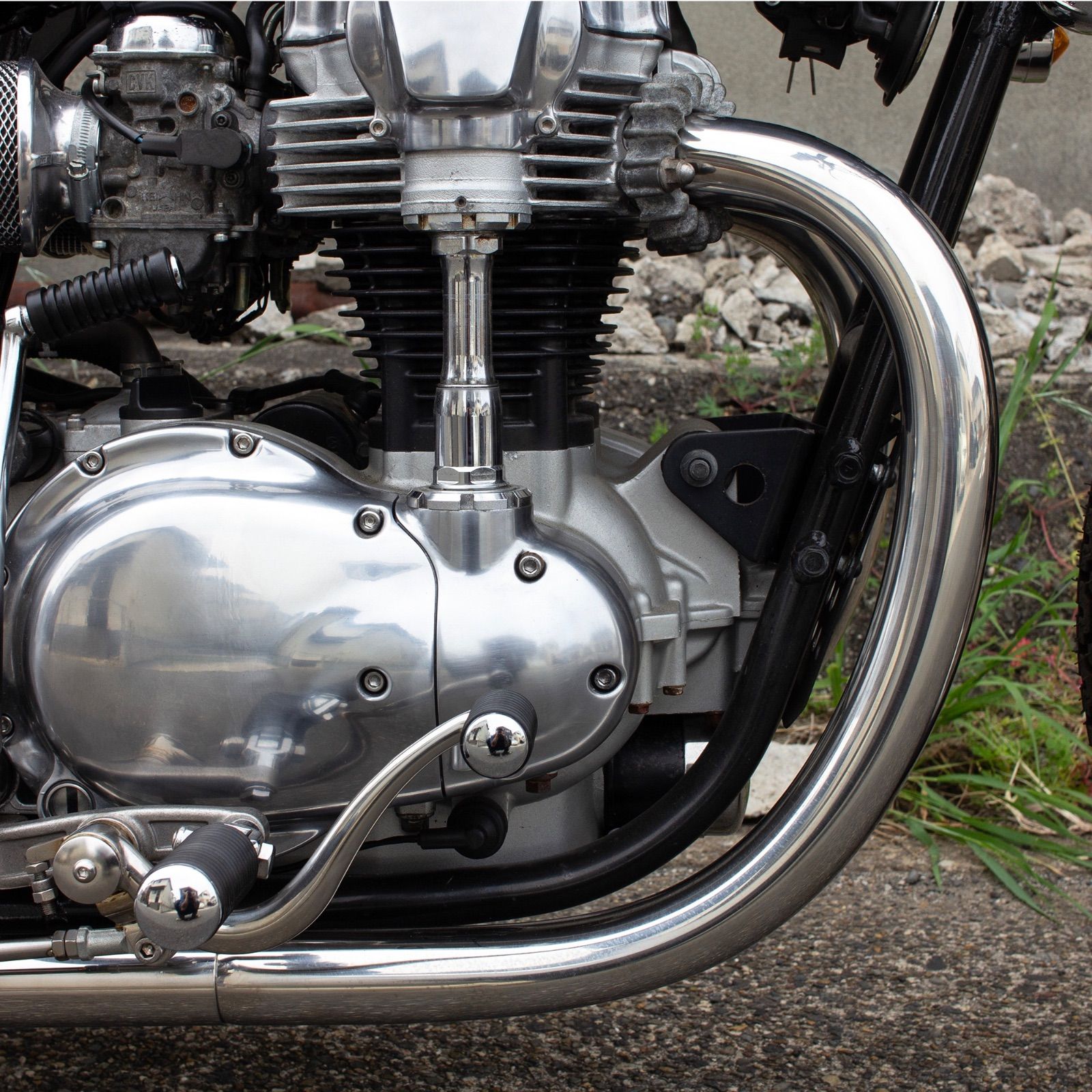 W650/400用 69メガホン 新型フルエキ MID MOTOR ROCK (MR-EX177M 