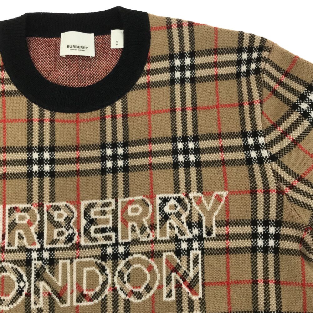 BURBERRY (バーバリー) Vintage Check Crewneck Logo Sweater