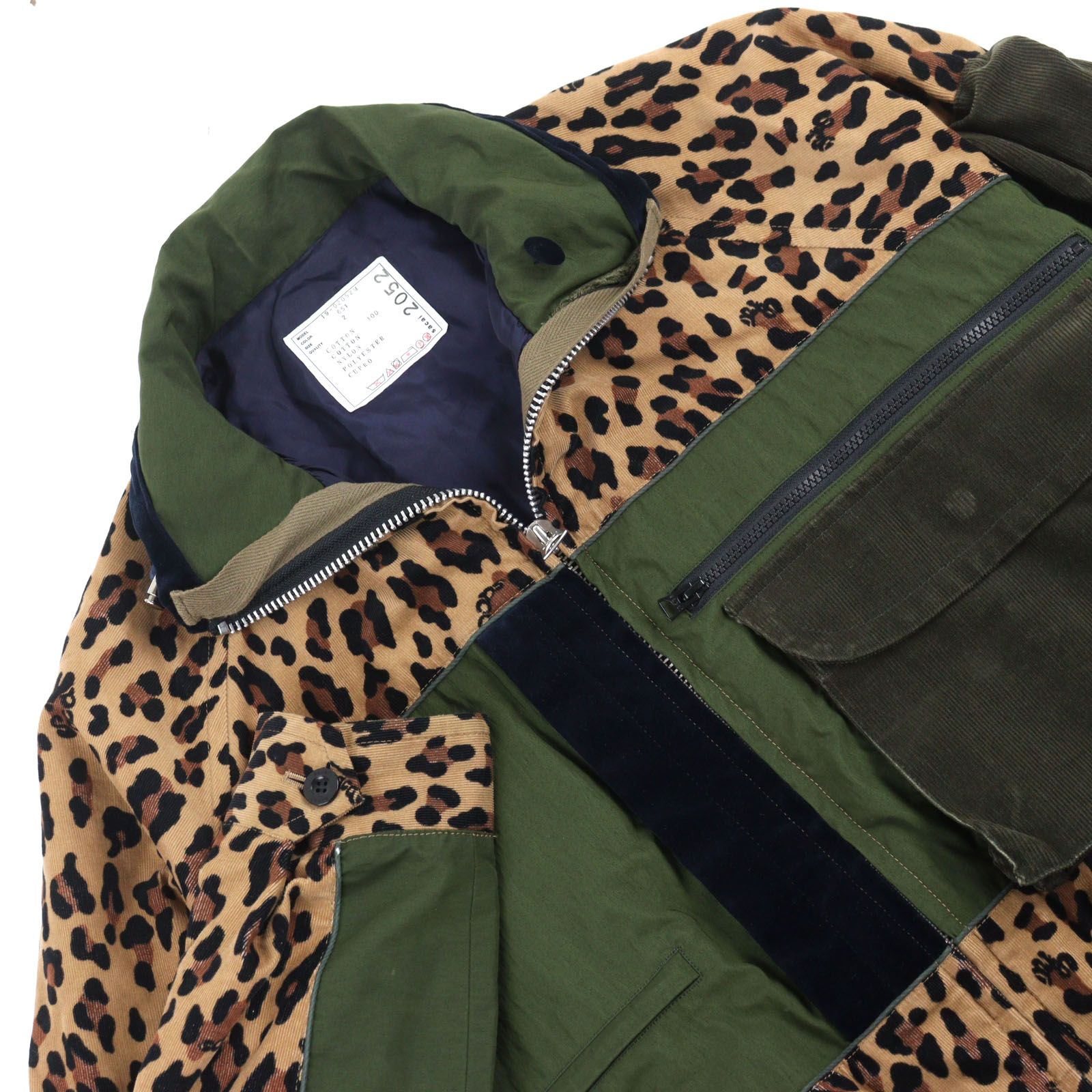 美品○Sacai サカイ 19-02052M ロゴジップ 異素材切替