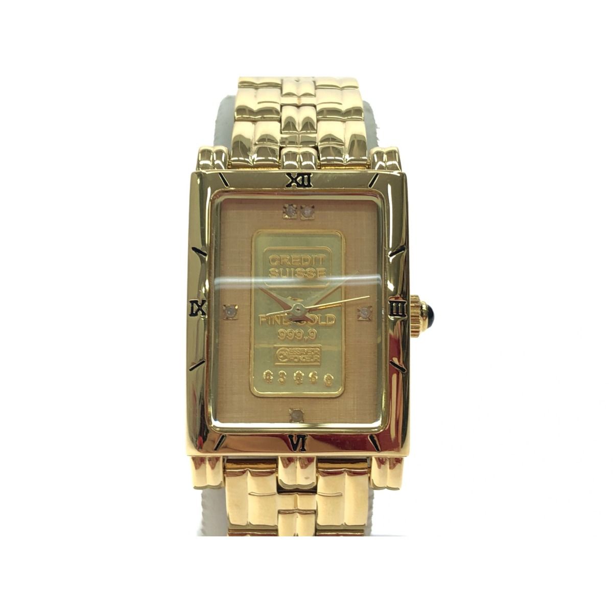 ▼▼ELGIN エルジン レディース腕時計 クオーツ GOLD INGOT1g ゴールド インゴット 純金 埋込 5Pダイヤ FK-1154-E ▽▽ELGIN エルジン レディース腕時計 クオーツ GOLD INGOT1g ゴールド
