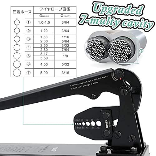 アイウィス IWISS オーバルスリーブ ワイヤーロープ アルミスリーブ かしめ機 ベンチタイプ φ1.58 mm-φ5.0 mm圧着 IWS-1608 DT