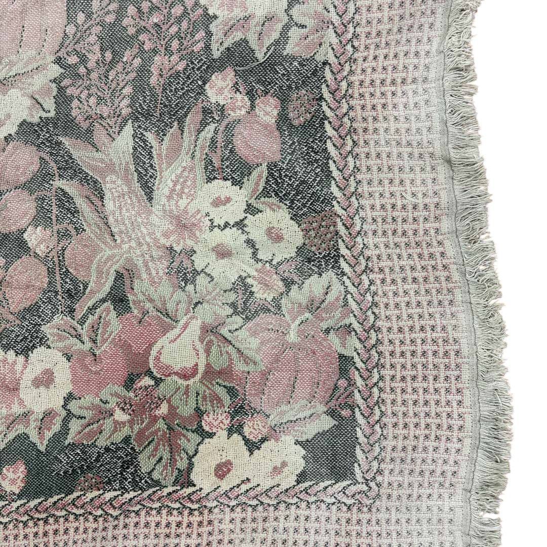 vintageラグ カーペット USA製 フラワー 野菜 レトロ 1880
