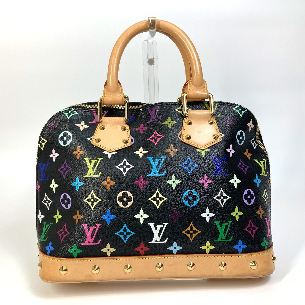 極美品 LOUIS VUITTON ルイヴィトン モノグラムマルチ ハンドバッグ アルマ M92646 ブラック マルチ ゴールド金具  48261