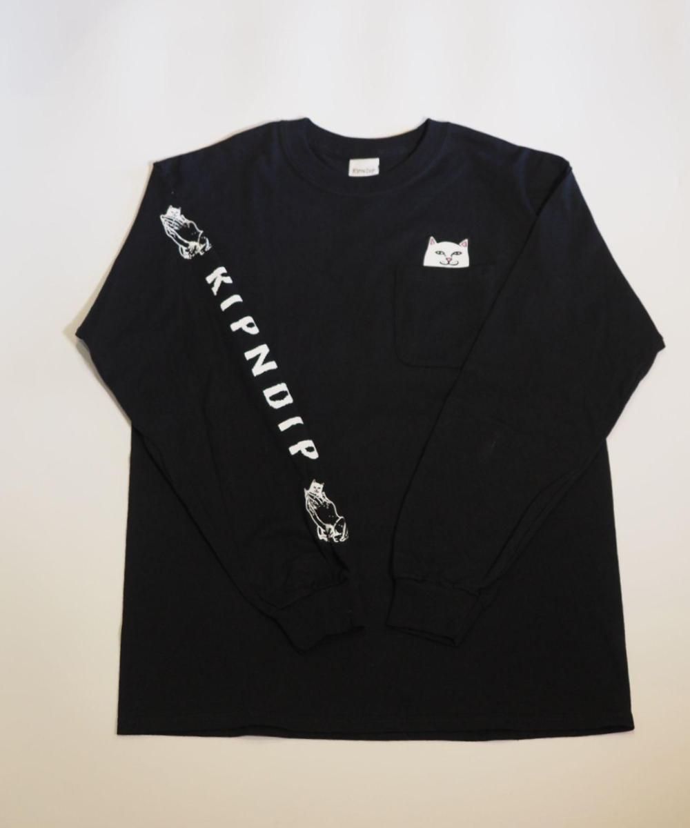RIPNDIP/LORD NERMAL POCKET L/S TEE　リップンディップン/ロードナーマル ポケット ロングスリーブ Tシャツ