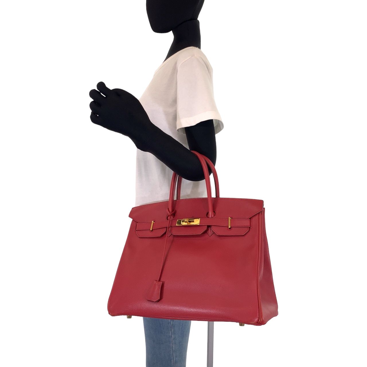 HERMES エルメス バーキン35 ルージュヴィフ レッド 赤 ゴールド金具 