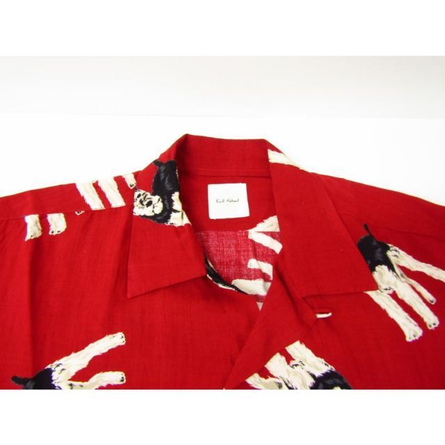 KARL HELMUT カールヘルム 総柄シャツ 半袖 犬柄 レーヨン