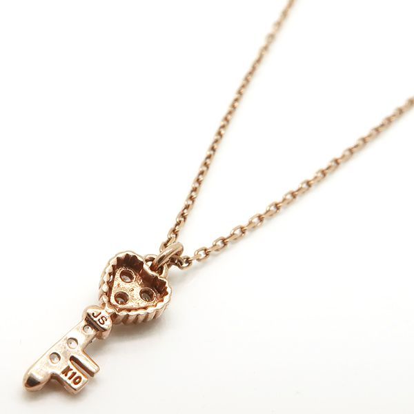 JILLSTUART ネックレス K10 キー 鍵モチーフ ダイヤモンド 透明石 PG